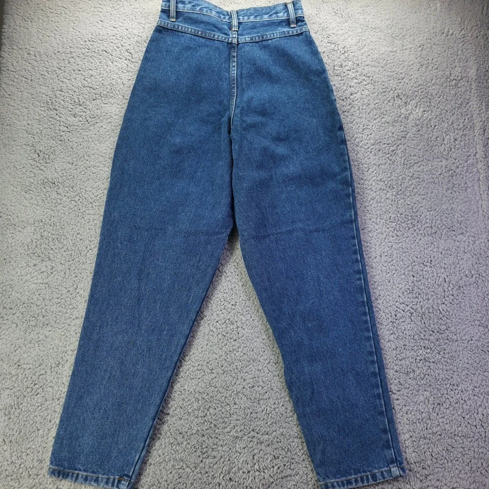 Vintage Bill Blass Petites High Waisted Pleated Tapered Jeans 4P New Moon 066155